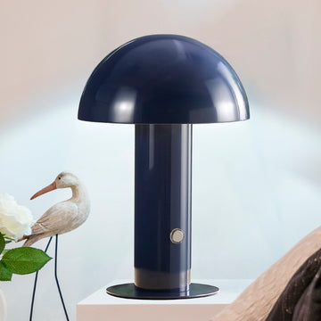Boletus 10.75" Contemporary Bohemian Rechargeable/Cordless Iron Integrated LED Mushroom Table Lamp